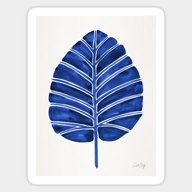 Navy Alocasia Sticker by CatCoq